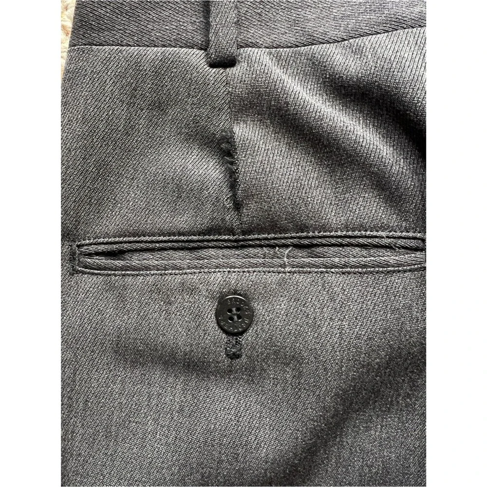 Vintage Brooks Brothers Wool ~33” Charcoal Grey Cuffed Hem Made in USA 100% Wool